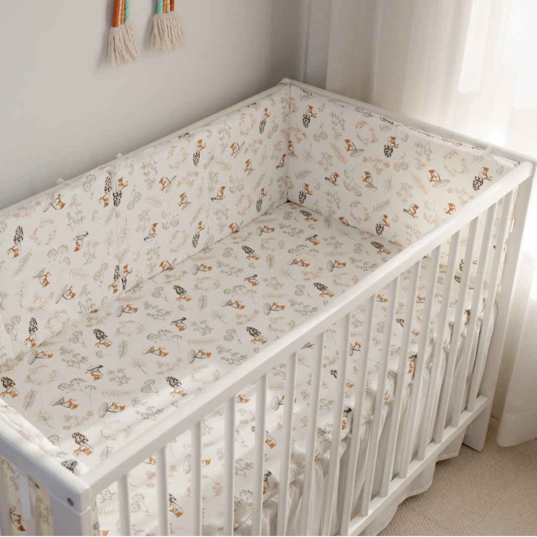 Baby bed circumference baby bed fence anti-collision block cloth fence soft bag pure cotton mushroom rabbit 120*30 one piece