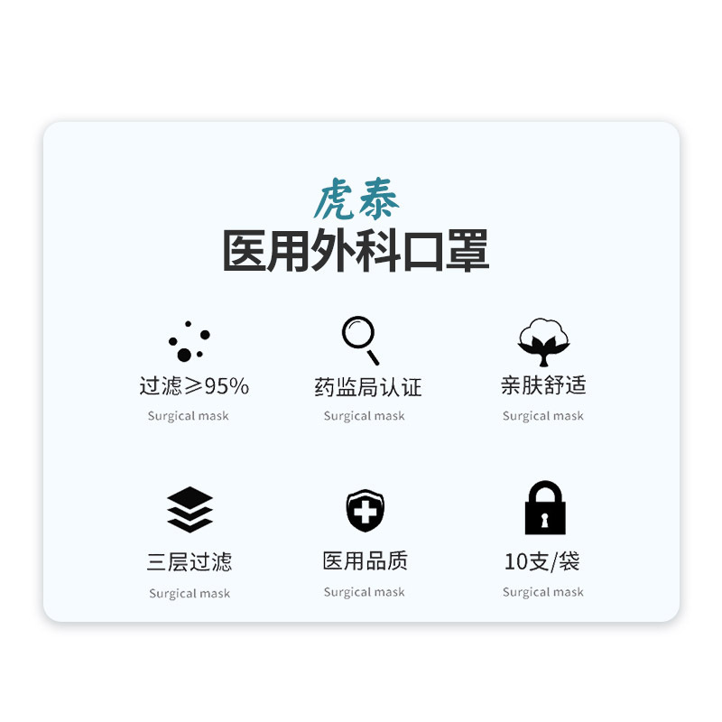 Hutai medical surgical blue disposable medical mask factory blue medical surgical mouth