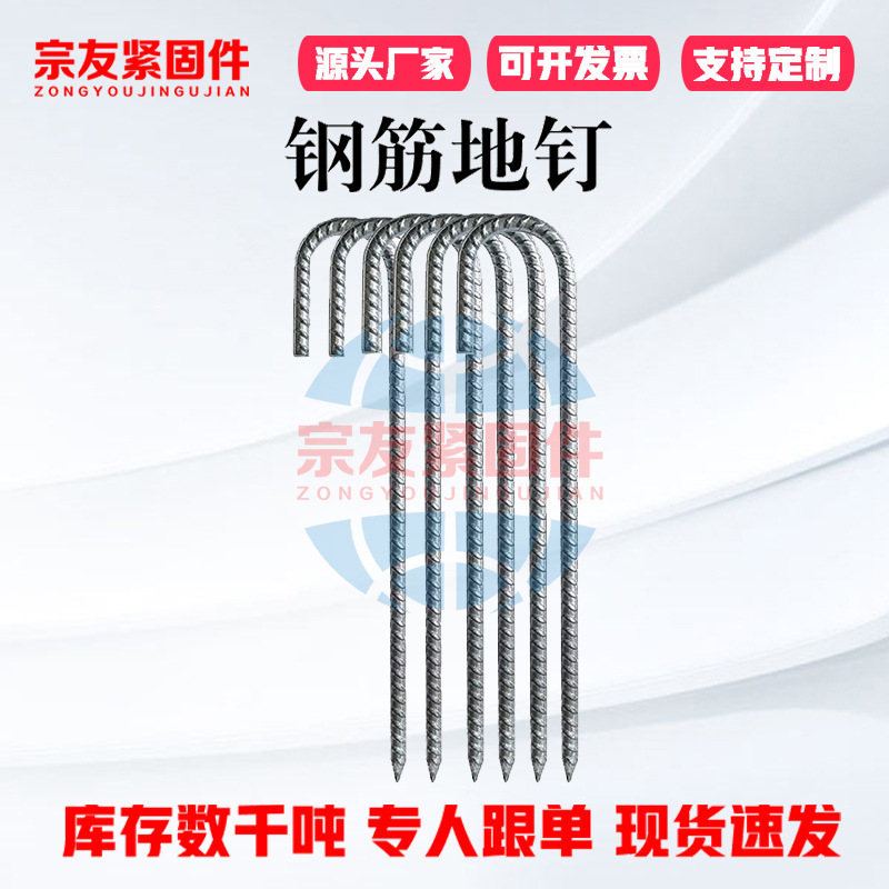 Customized Reinforced Tent Ground Nails M8M10M12 Special-Shaped Hooks Hot-Dip Color Zinc Special-Shaped Embedded Parts Camp Nails
