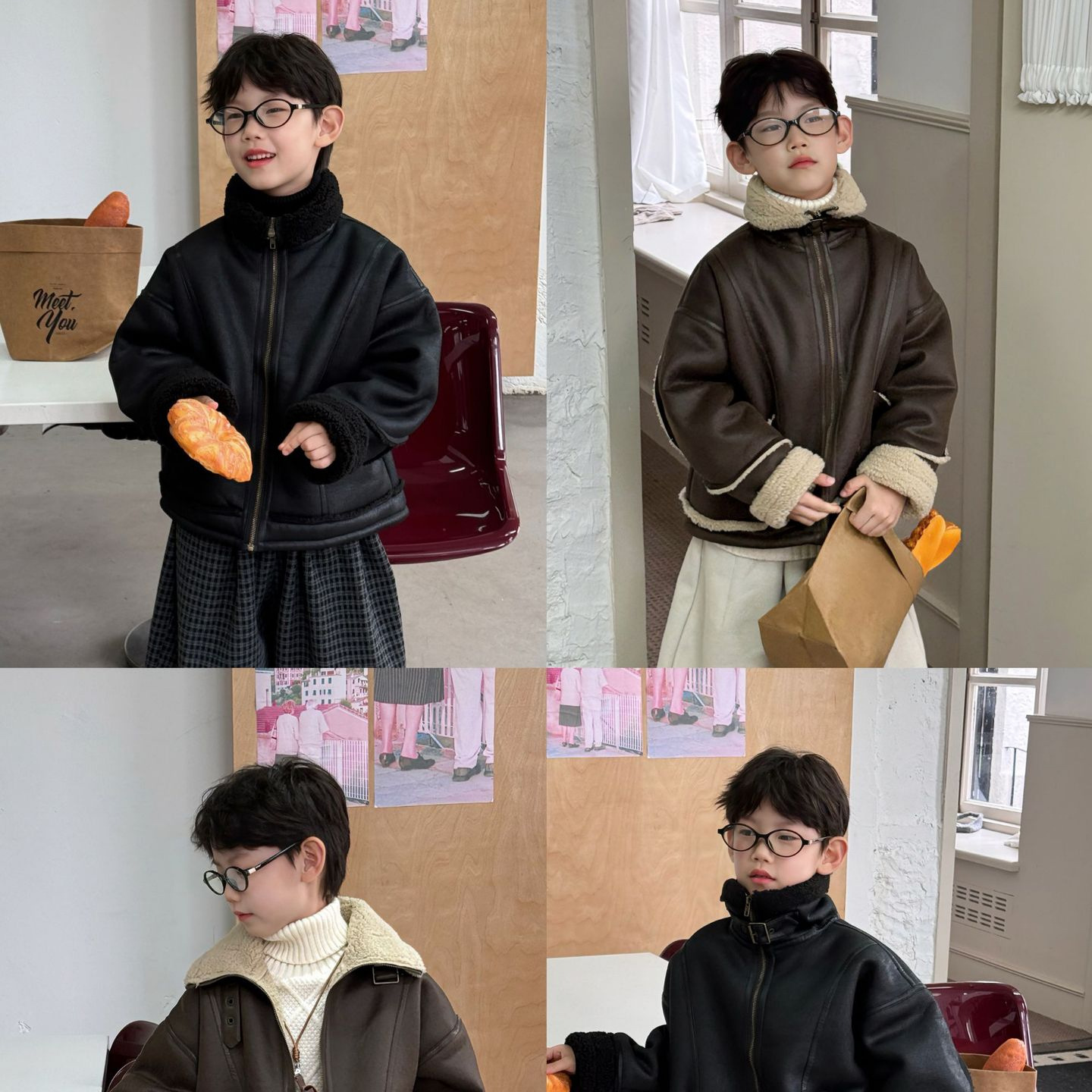 Tai Ru новая зимняя куртка 2025 года, корейская версия, флисовая, утолщенная, интегрированная теплая куртка для мальчиков, ретро стиль