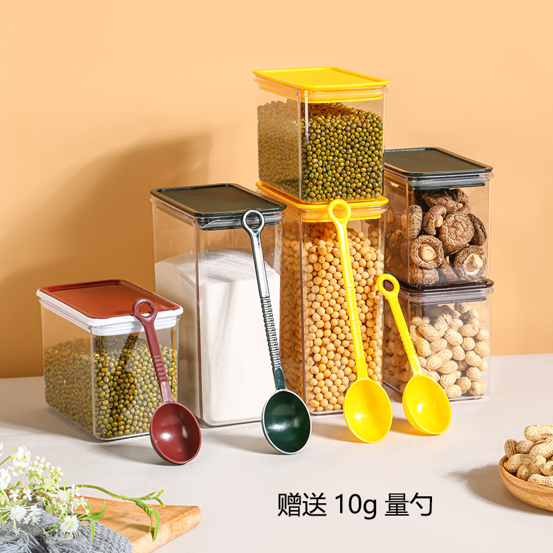 Square Fruit Powder Box Milk Tea Shop Special Moisture-Proof Plastic Fresh-Keeping Storage Box Coffee Milk Tea Powder Can Commercial Packaging