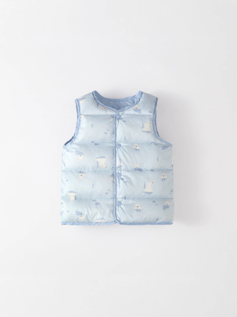 2025 New Autumn and Winter 90 White Duck down Baby Thermal Vest for Small and Medium-Sized Children, Male and Female Babies, Light and Thin down Vest