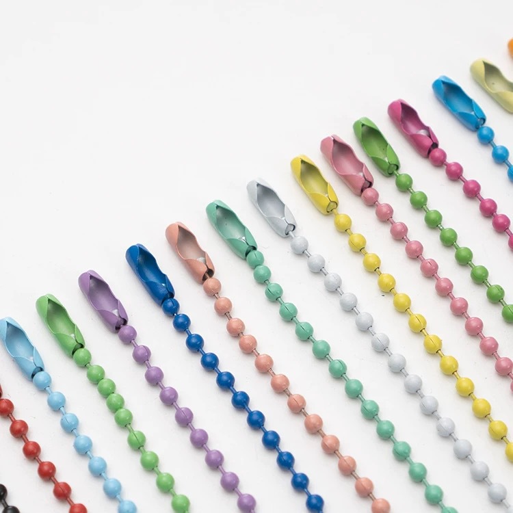 Factory Direct Supply of Colorful Painted Bead Chains, Wave Bead Chains, Hanging Chains, Tag Chains, Handmade DIY Jewelry Accessories Chains Wholesale
