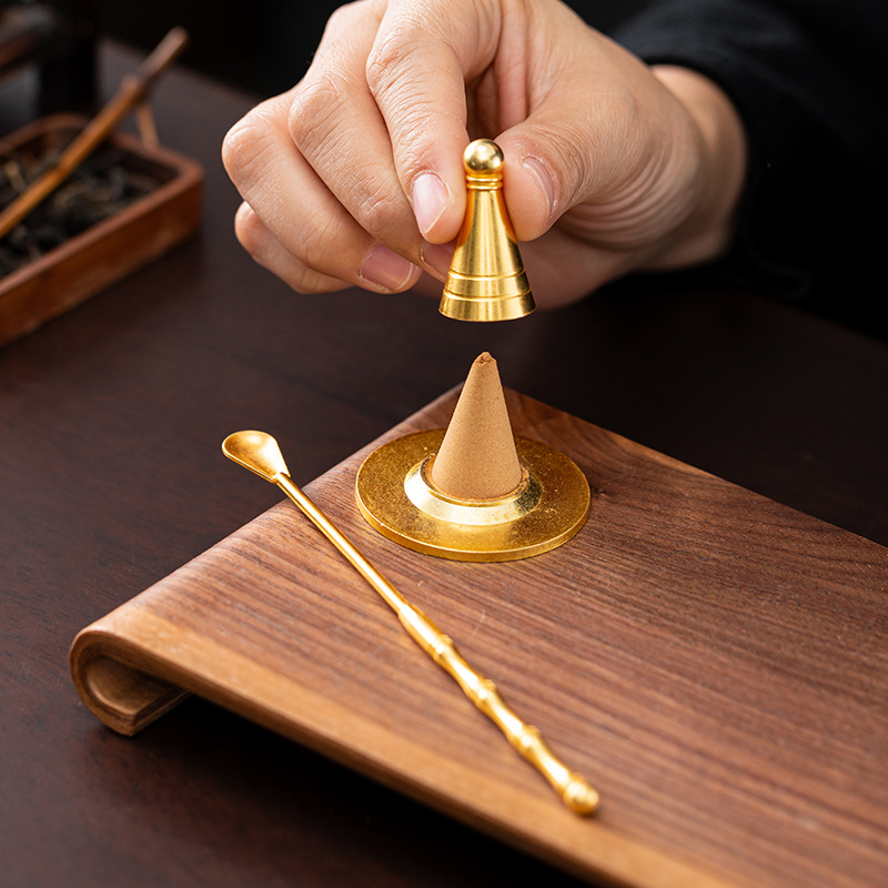 Brass Incense Mold Beginner's Incense Tool Set Incense Spoon Incense Chopsticks Ash Press Incense Mold Incense Cone Incense Tower Incense