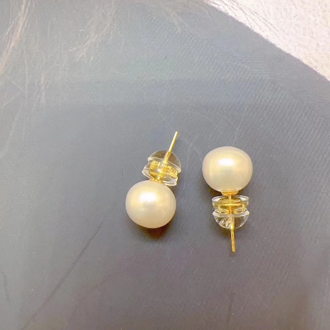 Xinbaoli Jewelry K Gold Series Natural Freshwater Pearl Stud Earrings 18K Gold Pearl Stud Earrings