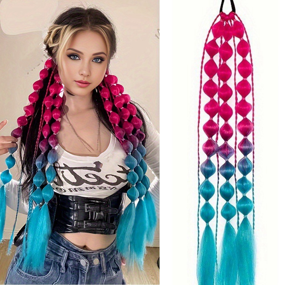 [Children's New Product] Girl's Twisted Ponytail Lantern Bubble Stage Play New Chinese Ponytail Cyber Celebrating Ponytail
