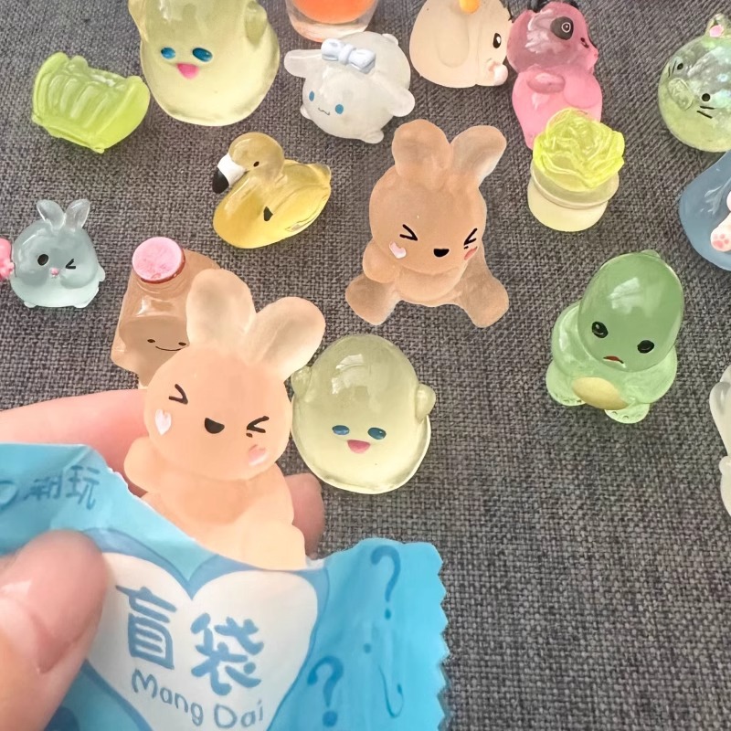 Luminous Animal Blind Bag Mini Simulation Bunny Kitten Model Children's Toy Blind Box Reward Gift