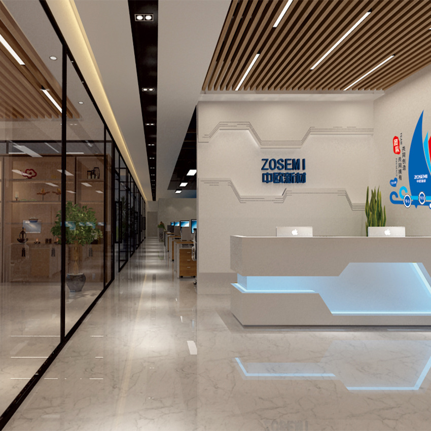 Company Office Aluminum Alloy Hollow Tempered Glass Screen Interior Design Decoration Construction Water and Electricity Installation