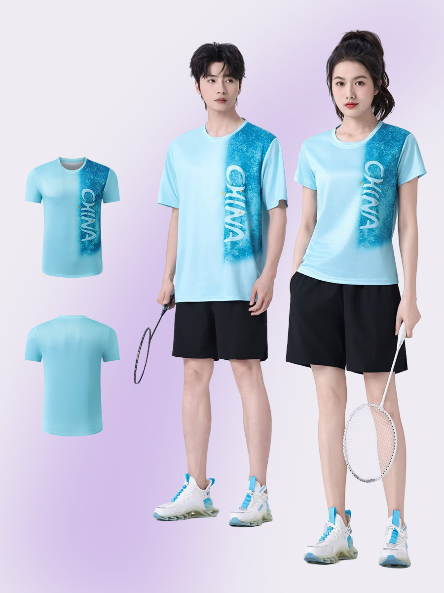 2025 New Table Tennis Suit Suit for Men and Women Short-Sleeved Quick-Drying Sportswear National Team Same Style Training and Competition Team Uniform