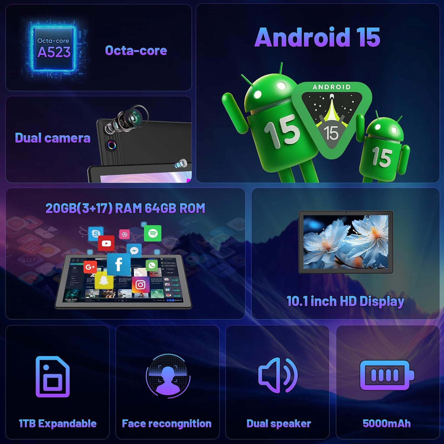 Tablet Pc,Latest Android Tablet Pc 10inch ,8 Core,20Gb+64Gb+1Tb Tf