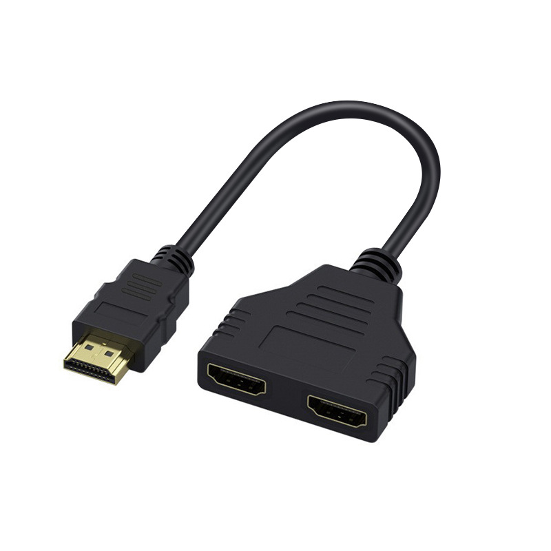 HDMI Splitter One in Two Out One in Two 1 in 2 High-Definition Line Frequency Divider Version 1.4 1080P Gold-Plated Interface