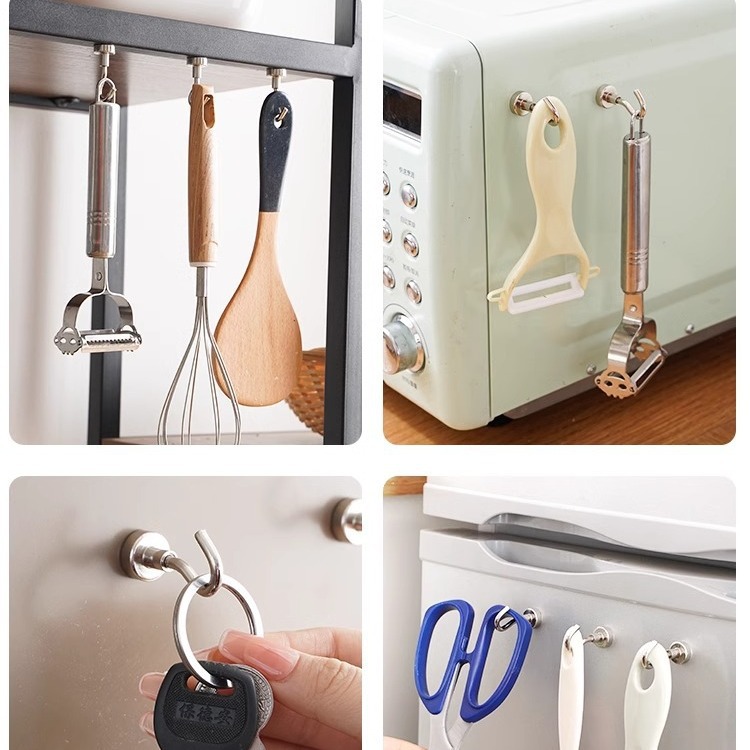Magnetic Hook, Punch-Free, Wall-Mounted, Traceless Refrigerator Magnet Key Hook, Creative Door Iron-Absorbing Magnetic Sticky Hook
