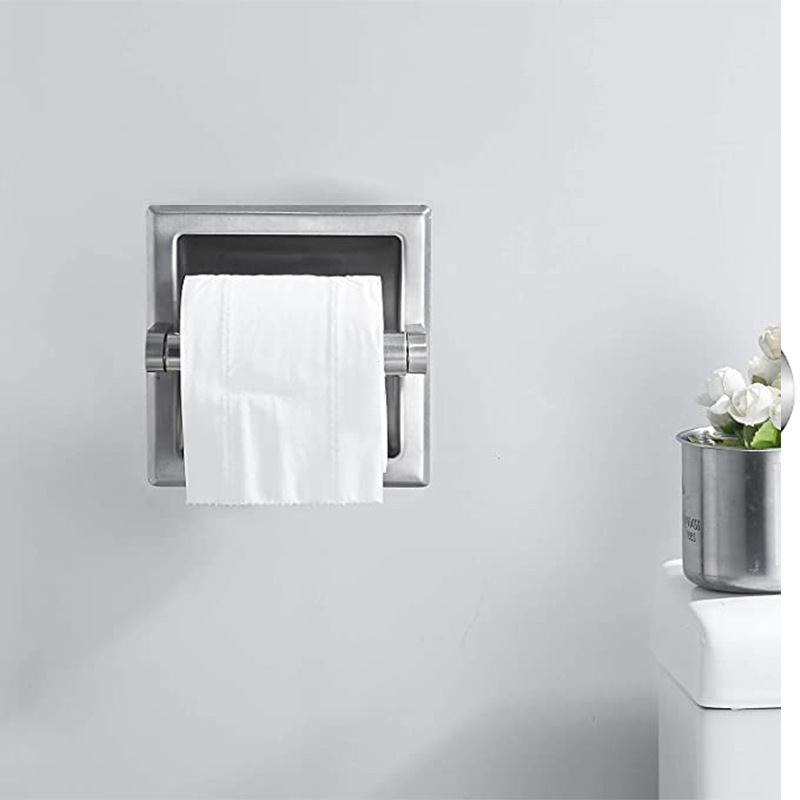 Wall-mounted Paper Towel Holder Bathroom Roll Paper Holder Public Occasion Stainless Steel Bathroom Roll Paper Storage Hotel Toilet Paper