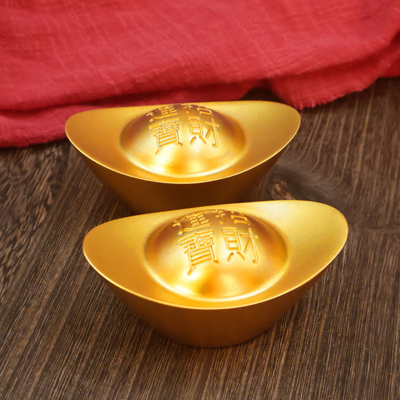 Новые золотые слитки-орнаменты, солидная латунь, песчаный золотой слиток, медный пресс-папье, имитация золота, медные золотые слитки для привлечения богатства