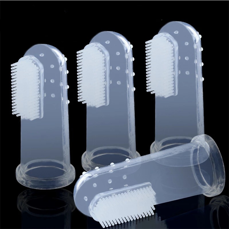Baby finger toothbrush children soft silicone finger set toothbrush baby breast toothbrush box pet rubber cleaning brush