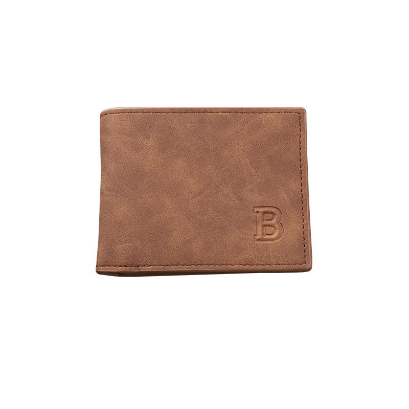 Cross-border manufacturers men's wallet vertical retro 2-fold multi-card wallet multi-functional coin purse in stock wholesale