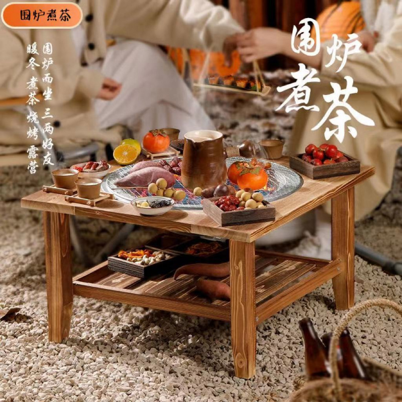 ✅ Rural Charcoal Grill Extra Thick Large Cast Iron Household Winter Heating Stove Barbecue Grill Stand with Cover