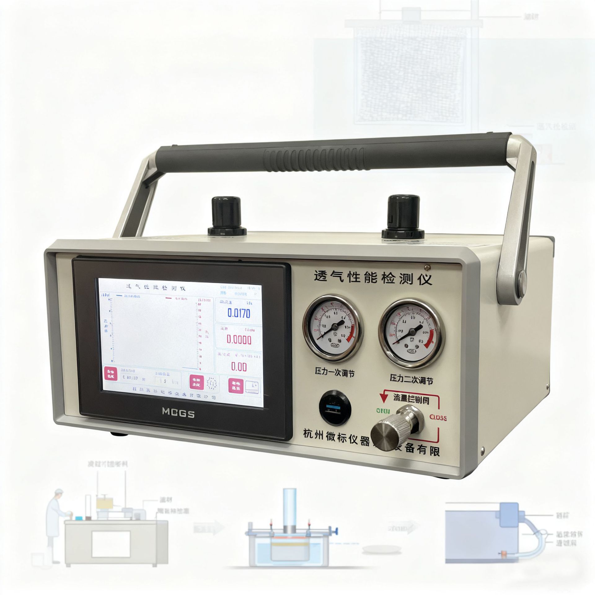 Тестер воздухопроницаемости фильтровальных материалов, может использоваться с инструментами для тестирования продукции различных спецификаций