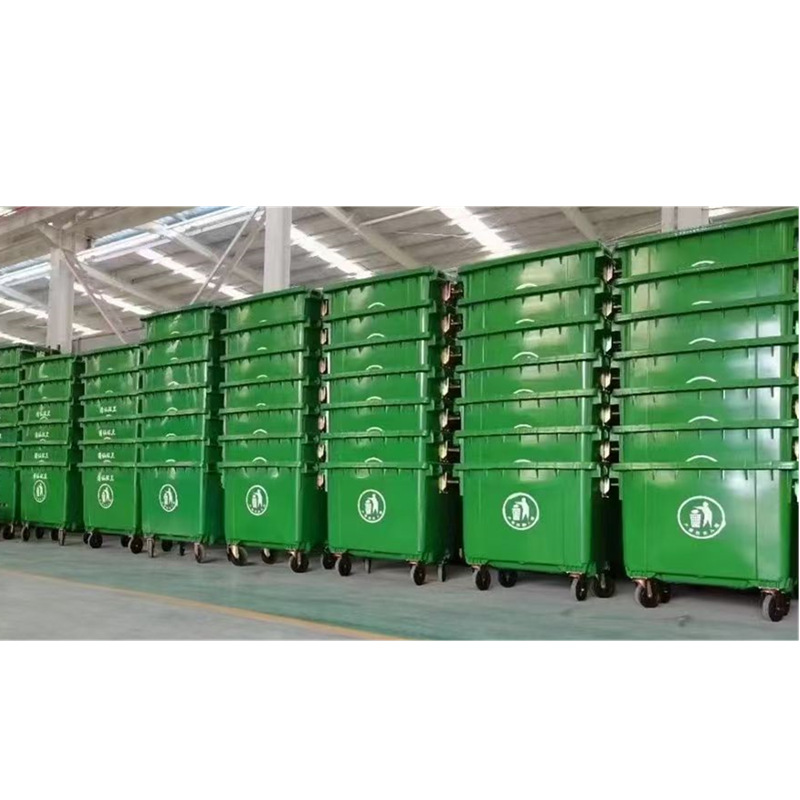 Wheeled Sorting Trash Can 660L Outdoor Outdoor Community Hospital Hotel Plastic Sanitation Trash Can Four Colors with Lid