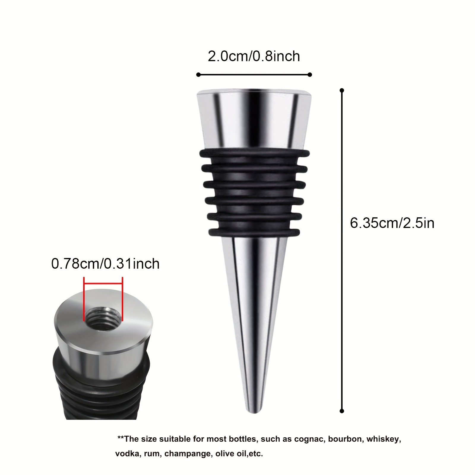 in stock silver wine bottle stopper lower body wine stopper DIY lower body with hole 6 silk wine stopper household kitchen gadget