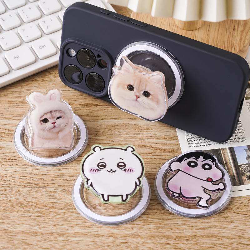 Acrylic Mobile Phone Airbag Holder Customized Magnetic Rotating Glue Special-Shaped Holder Cartoon Star Peripherals Customized
