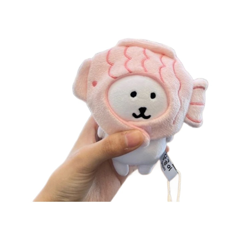 Sakura Taiyaki Headgear Bear Doll Toy Plush Doll Gift Pendant DIY Stall Display Cartoon