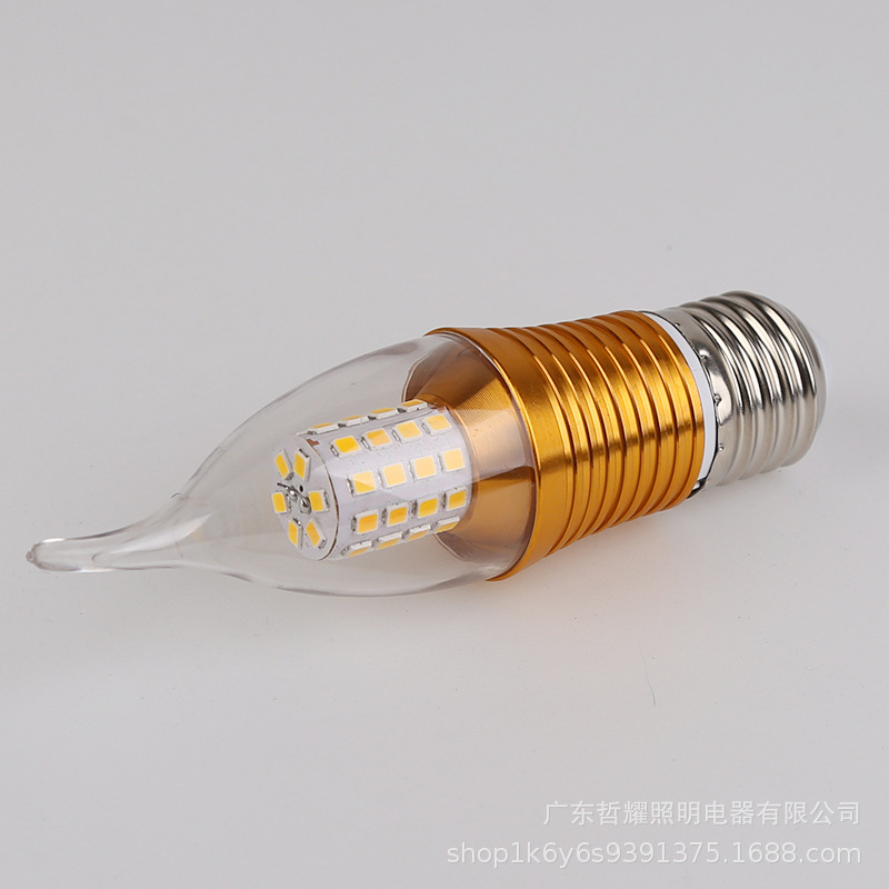 Factory direct LED candle bulb Gypsophila E14E27 pull tail tip bubble three-color dimming 5W7W9W12W