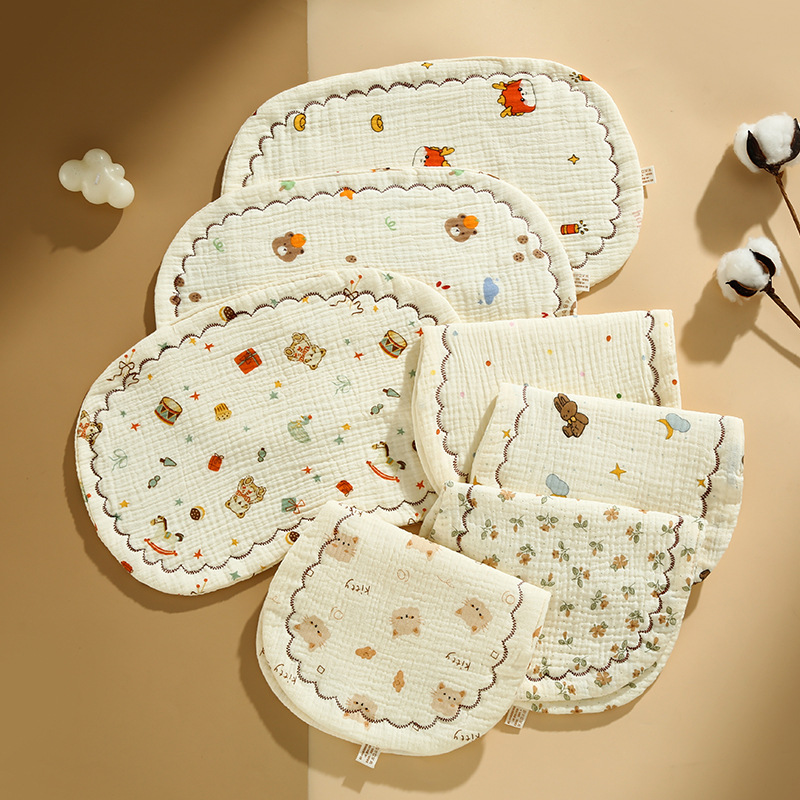 Baby pillow newborn styling pillow children's four-season gauze flat pillow 0-12 months lace pillow
