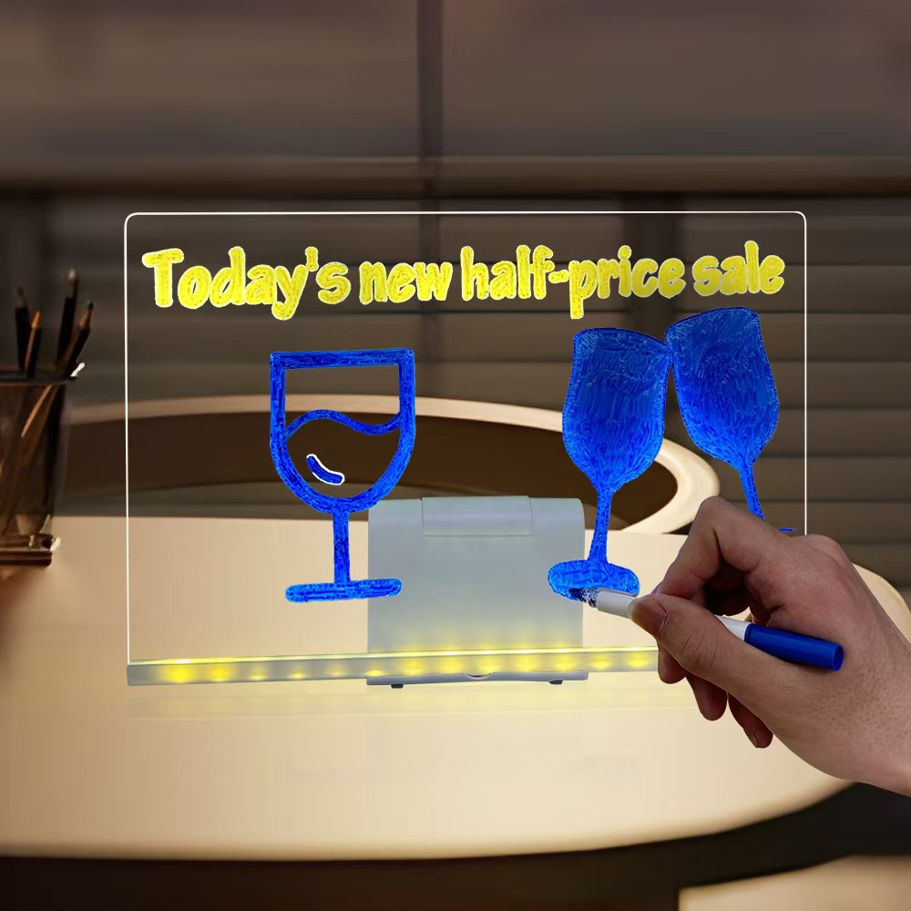 Night light ornaments erasable acrylic watercolor pen drawing board USB LED monochrome warm light bedside atmosphere light