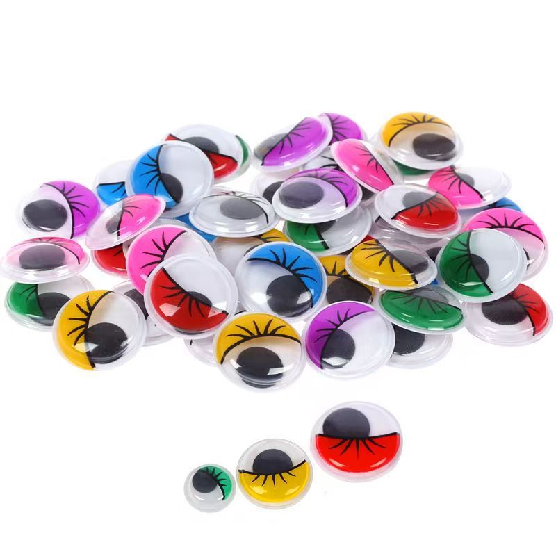 4-18cm Extra Large Black and White Movable Eyes with Adhesive Backing Handmade DIY Jewelry Toy Eyes Luminous Movable Eyeballs