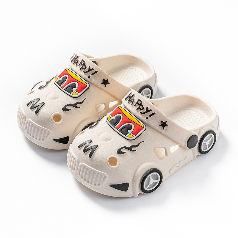 Wholesale luminous children's slippers cartoon car shape boys and girls soft bottom non-slip sandals and slippers baotou hole shoes