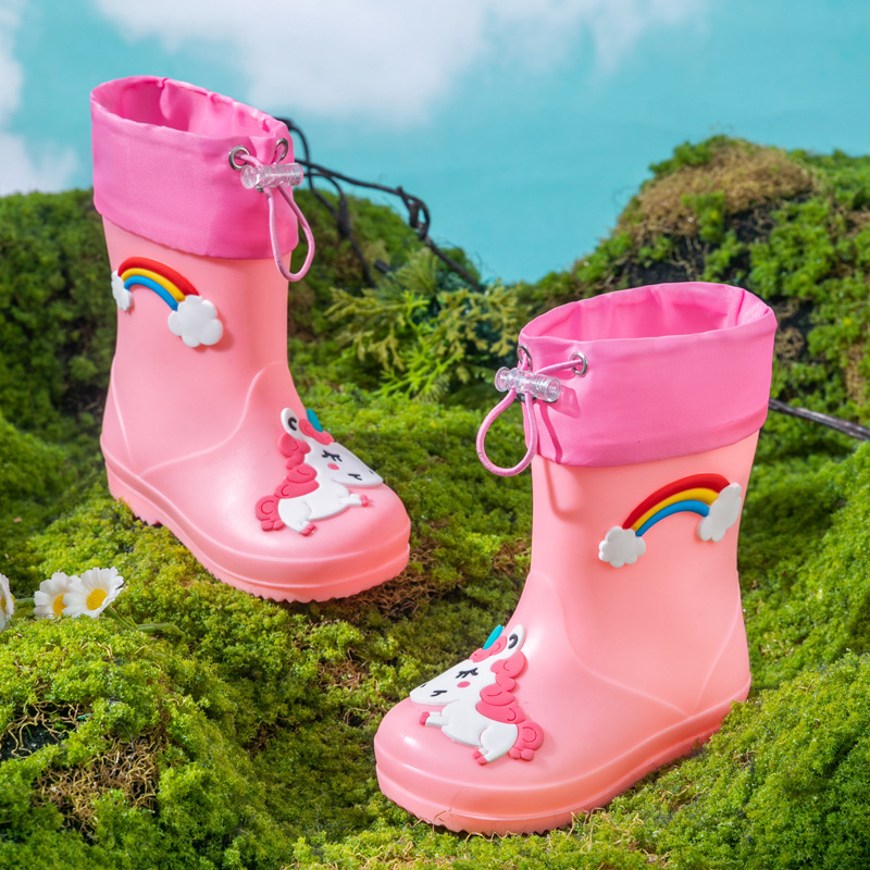 Детские резиновые сапоги, водонепроницаемые сапоги для мальчиков, легкие нескользящие сапоги для девочек, водные обувь для детей от 2 до 10 лет