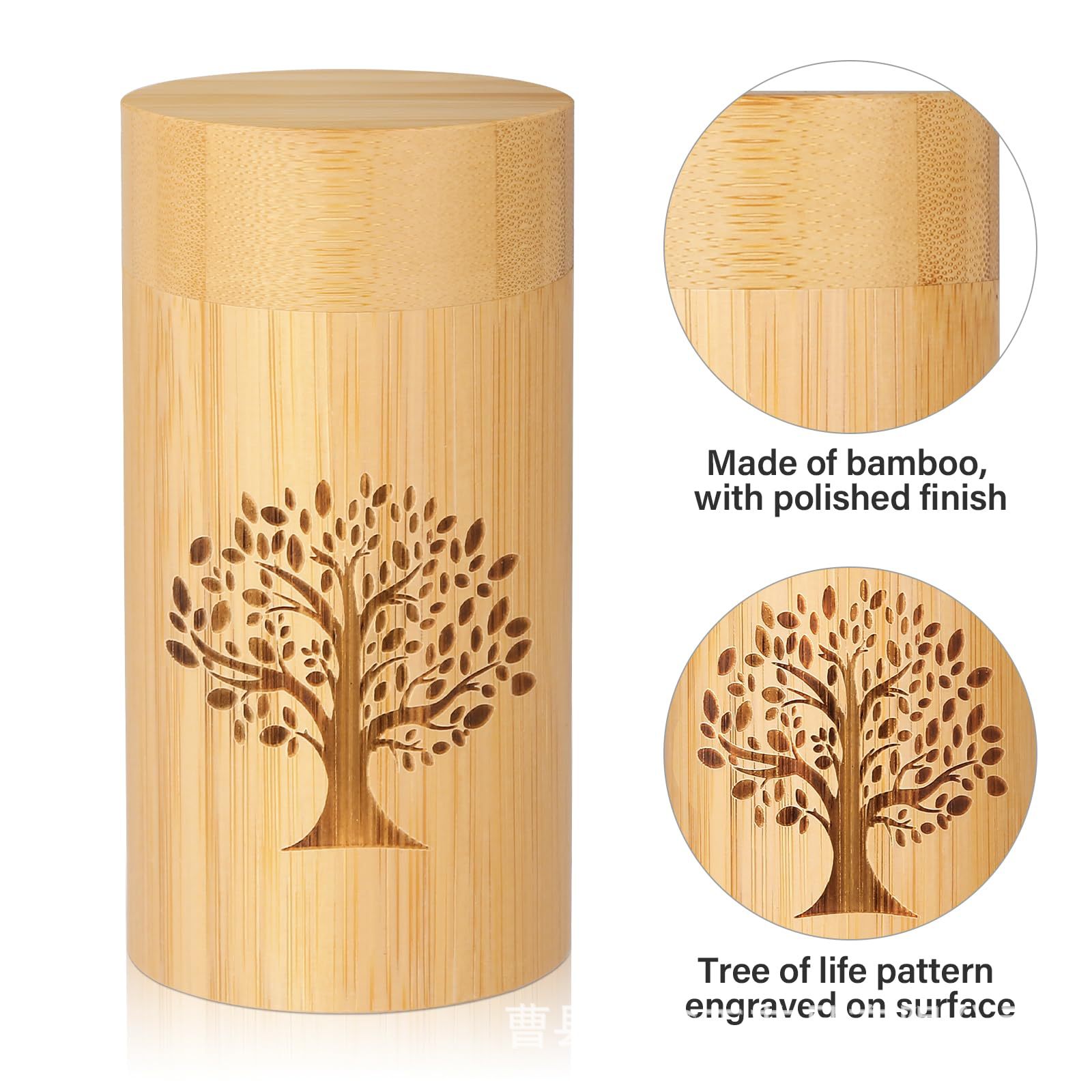 Bamboo Urn Small Pet Cremation Funeral Box Life Tree Coffin Box Hair Collection Memorial Box Cremation Box