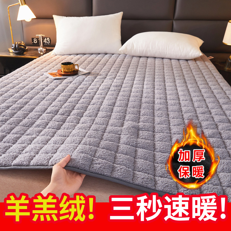 Lamb's Wool Mattress Cushion Household Thin Single Double Student Mattress Protective Pad Bedding Quilt Anti-Slip Mat