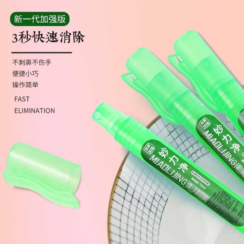 Спрей для удаления текста термобумаги Miaoli Jing, антиутечка, бесследный стиратель, оптовая магическая жидкость