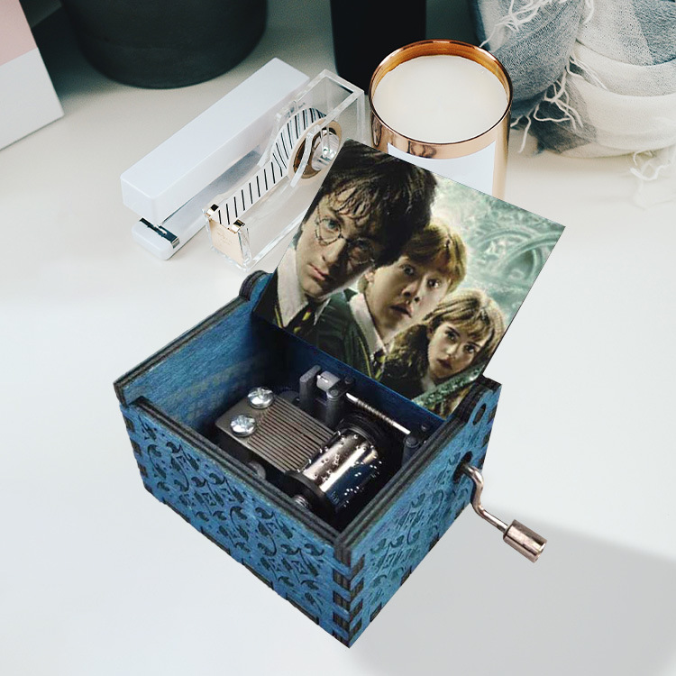 Деревянная звуковая шкатулка, резьба, ручная шкатулка Гарри Поттера, с днём рождения, шкатулка, с Рождеством