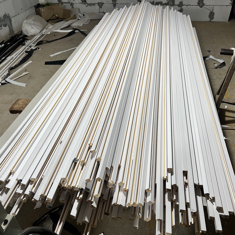 Solid wood line covering source wholesale groove shape frame line pine PVC frame line veneer wood line