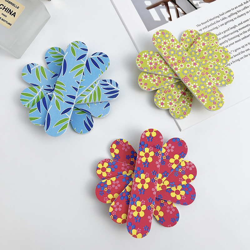 Double-sided printing nail file frosted onion powder polishing wear nail kit manicure rubbing strip nail polishing strip sand strip