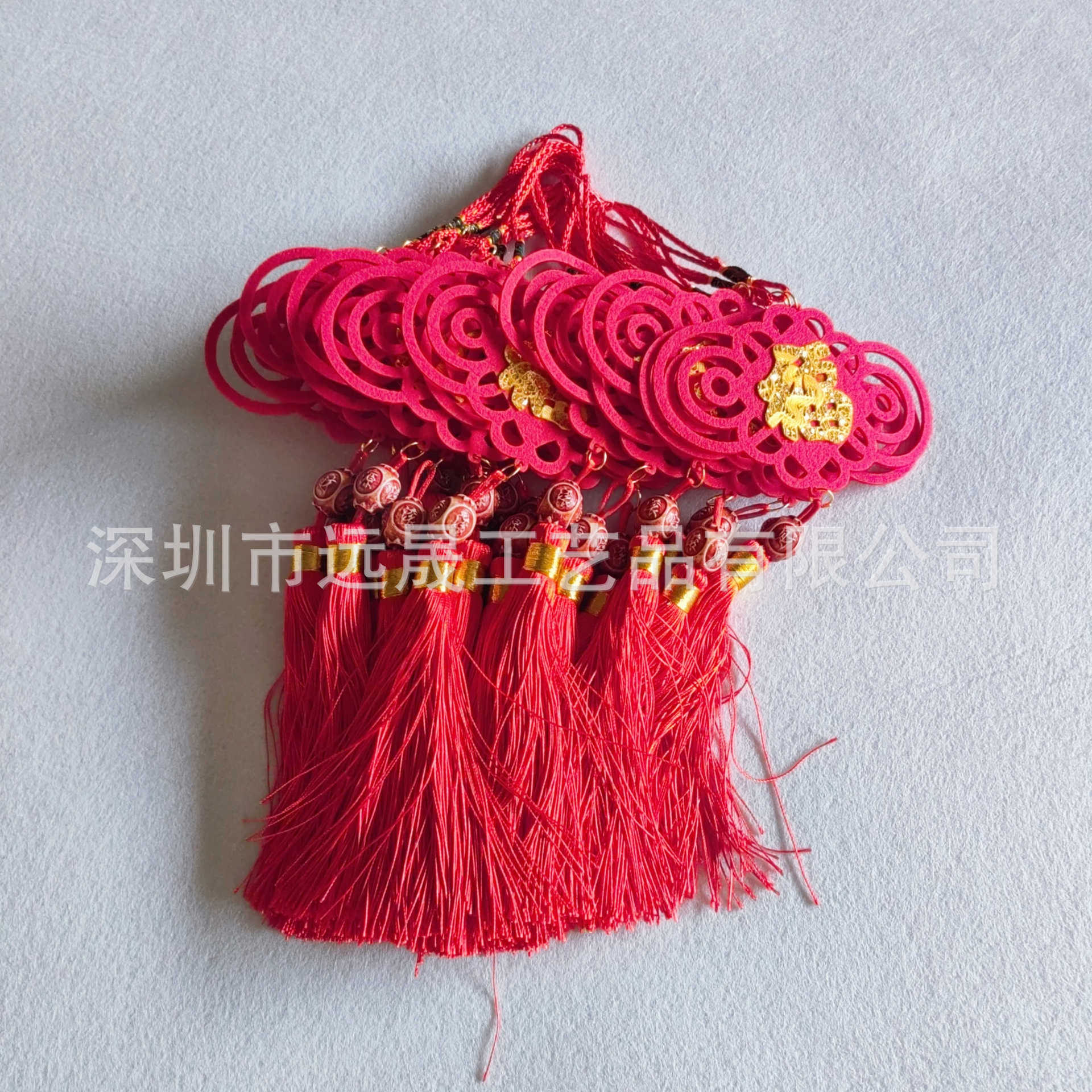Manufacturer Customized Spring Festival Mini Non-Woven Fabric Blessing Small Pendant Felt Blessing Sticker New Year Blessing Potted Plant Hanging Decoration