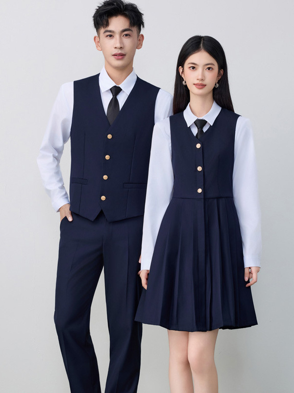 Gray Vest Dress Women's Formal Wear 2025 New Spring & Fall School Uniform Preppy Style Jk Uniform Men's and Women's Vest Suit