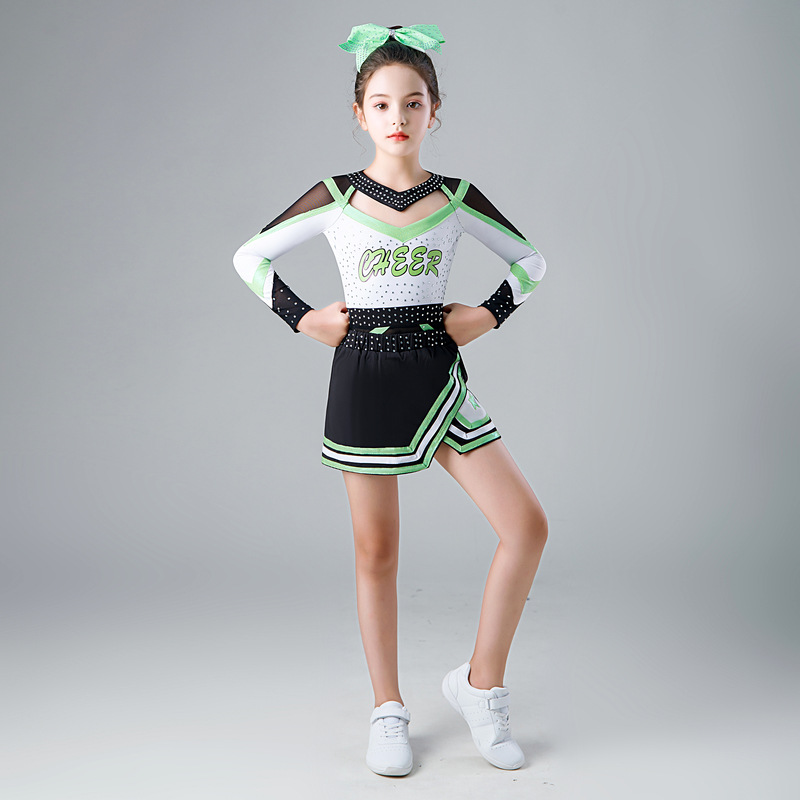 Children's Cheerleading Performance Clothing Long-Sleeved New Girls' Cheerleading Performance Clothing Aerobics Competition Competition Clothing