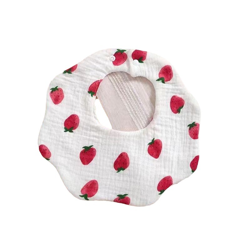 Infant gauze bib newborn anti-spitting 360 degree rotatable petal bib baby anti-saliva wholesale