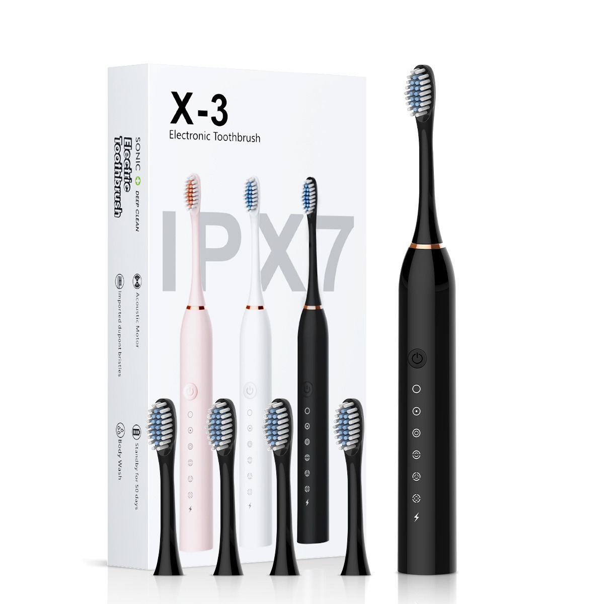 Cross-Border Electric Toothbrush Rinser Rechargeable Fully Automatic Adult Couple Universal Ultrasonic Soft-Bristled Toothbrush Set