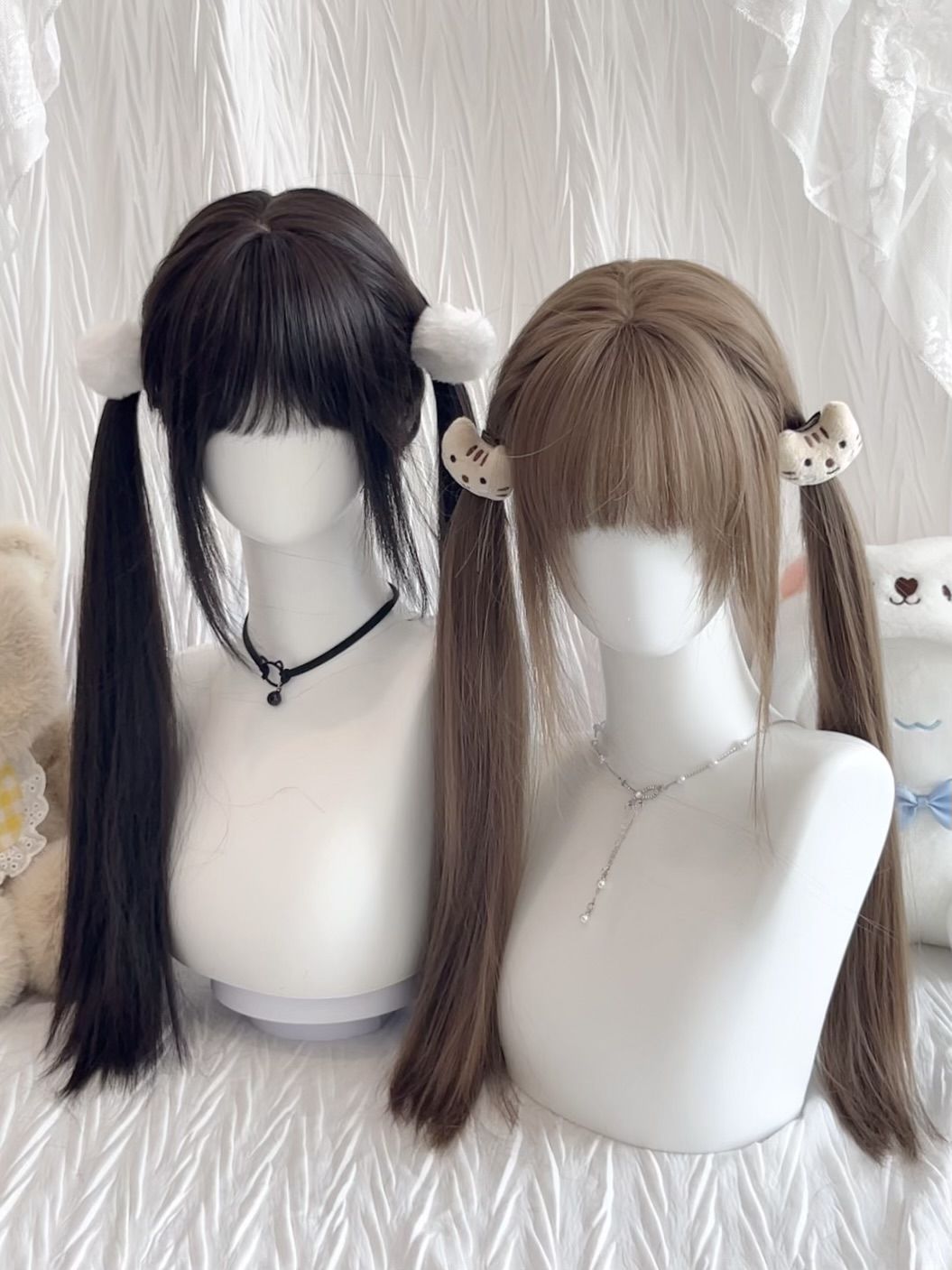 Pure and Cute Lolita Sweet and Cute Young Girl Jk Straight Hair Full Wig Set Xiangyu