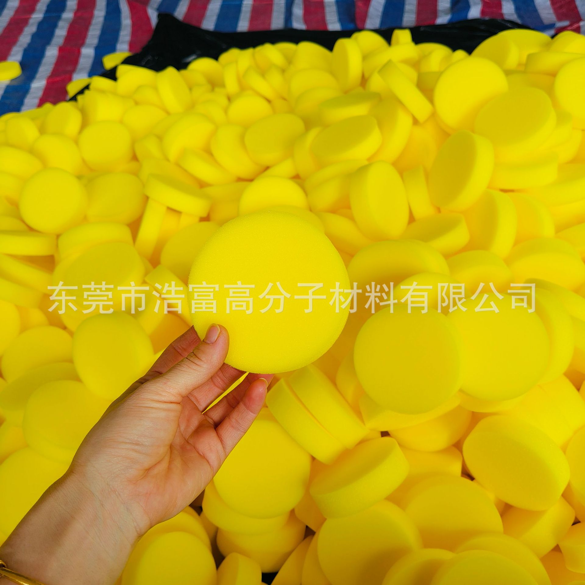 Прямые продажи с завода, желтая круглая масляная губка для ухода за кожей, губка для чистки воска для автомобилей, цилиндрическая губка