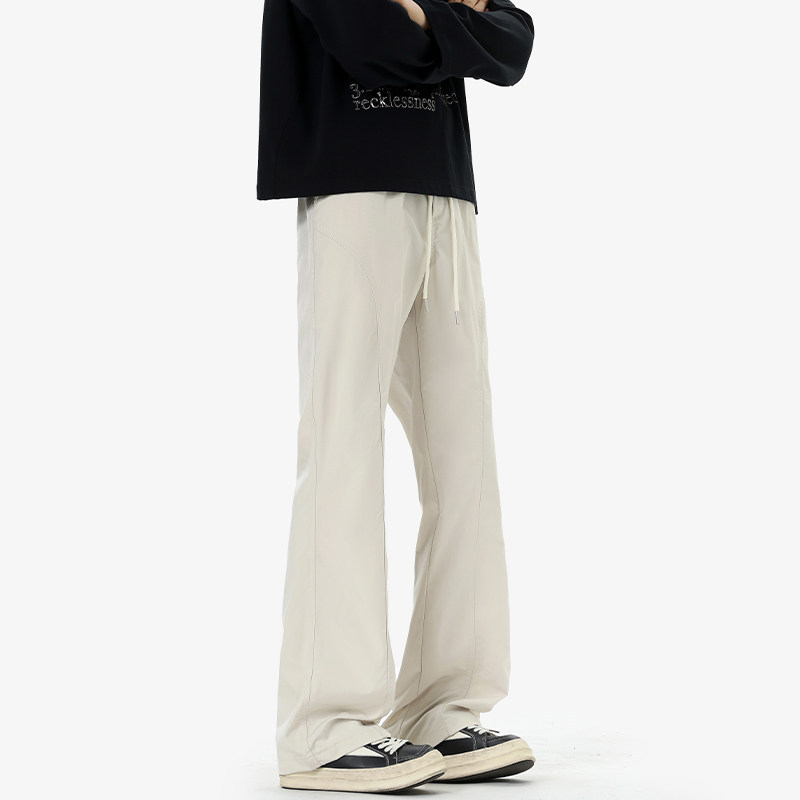 2025 New Autumn and Winter Handsome High Street Bootcut Pants for Men, Loose, Fashionable and Versatile, Slanted Design for Outdoor Use