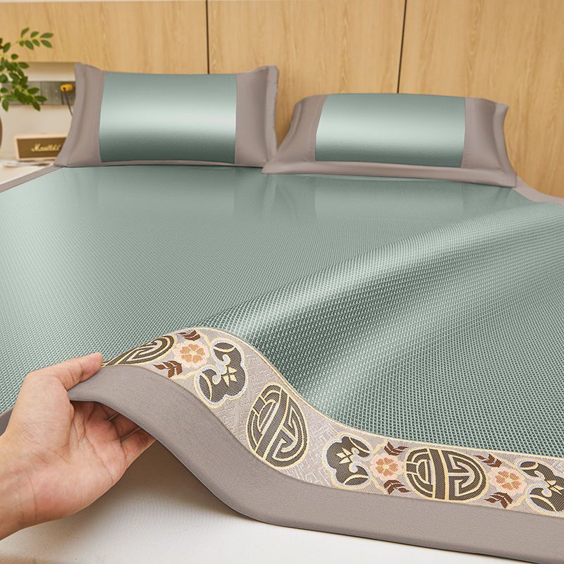 High-End Double-Sided Rattan Mat Foldableing Summer Ice Silk Mat Class a Antibacterial and Mite Removal Straw Mat for Infants and Young Children