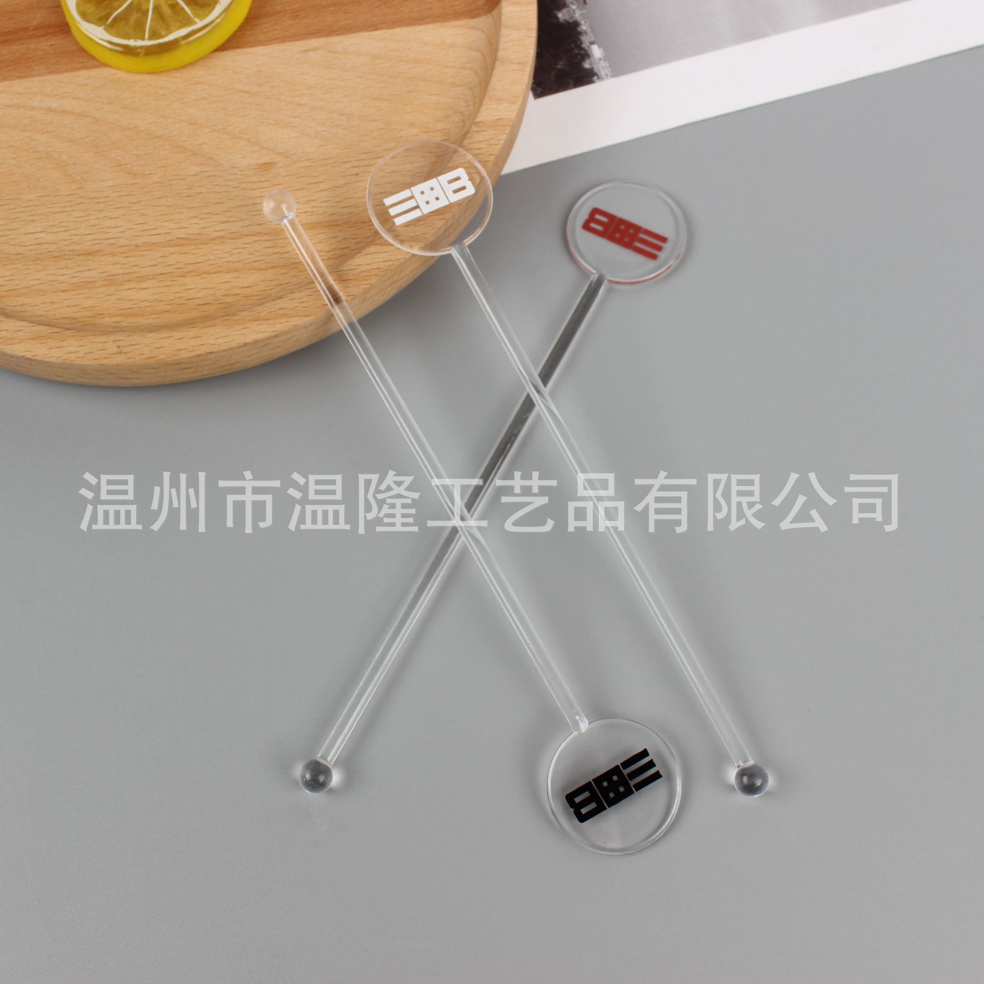 Пластиковые прозрачные палочки для размешивания, печатные палочки для молочного чая, одноразовые палочки для размешивания с круглой головкой для кофе, без платы за образцы