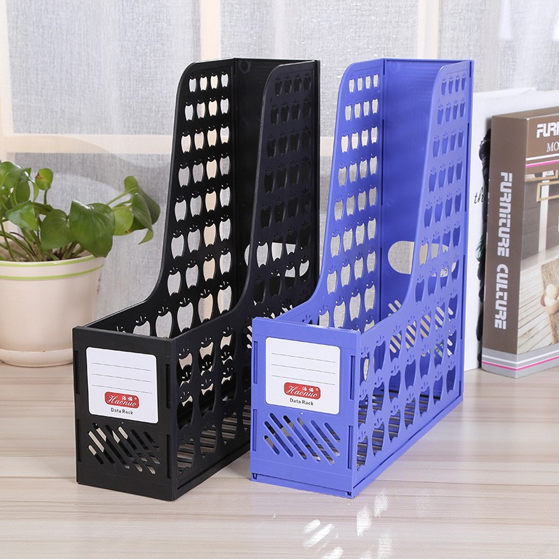 Promotional Single-Tier Desktop File Rack Vertical Book Stand Storage and Organization File Holder Office Desk File Frame