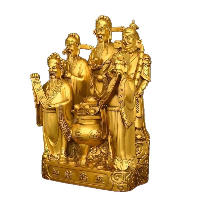 Five-Way God of Wealth Buddha Statue to Attract Wealth and Treasure, Bar Counter, Entrance Hall, Corridor Decoration, Housewarming and Opening Gifts